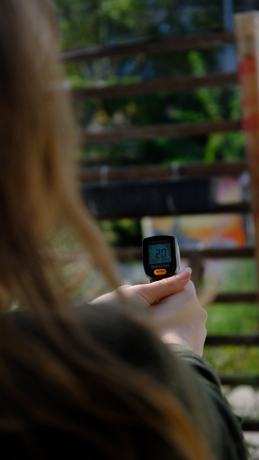 Infrared temperature reading during an inspection